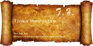 Tinka Henrietta névjegykártya